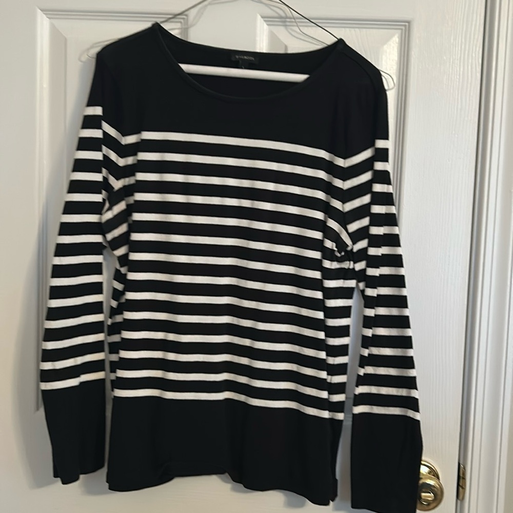 Talbots black-and-white striped top